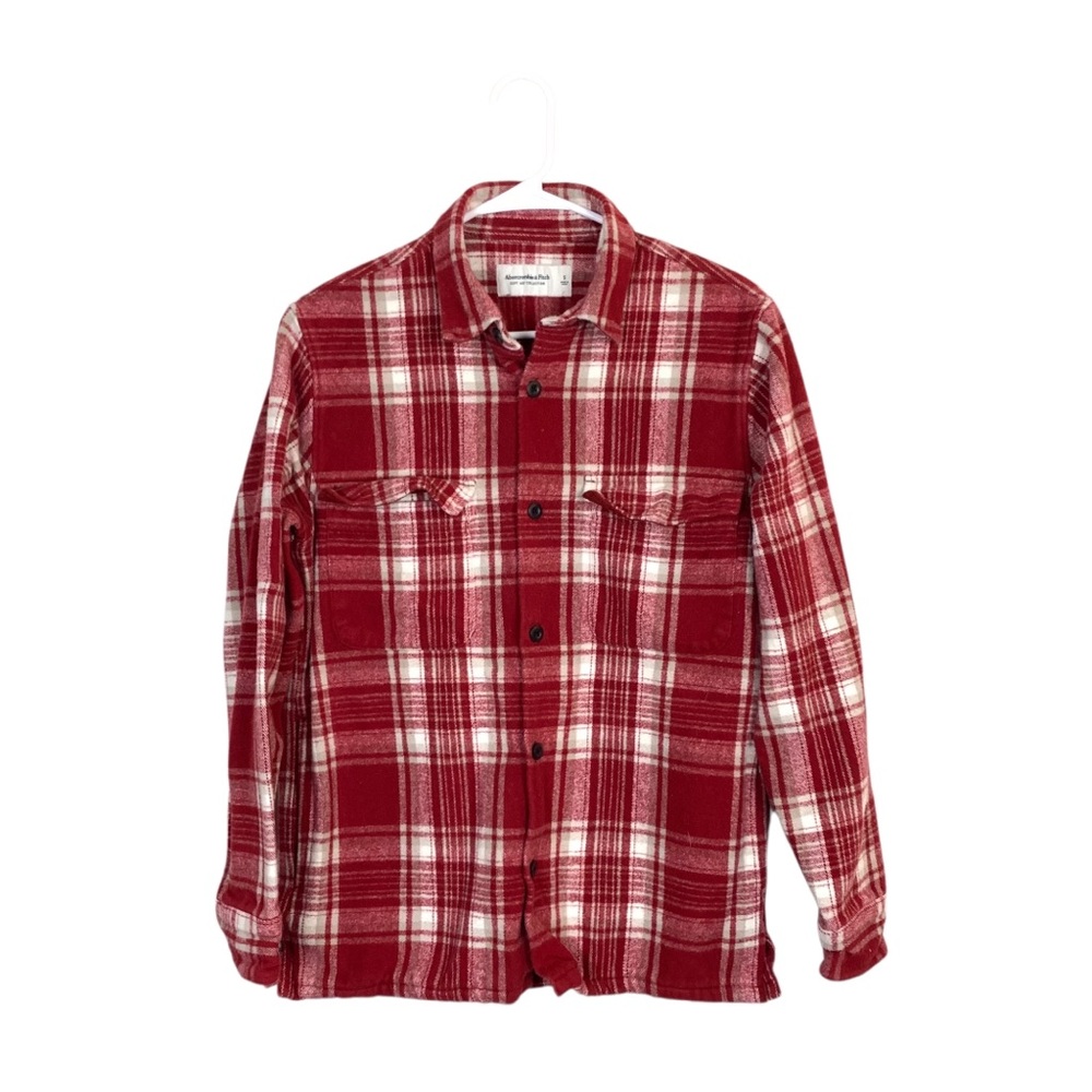 Abercrombie and fitch soft af red plaid flannel shacket size small